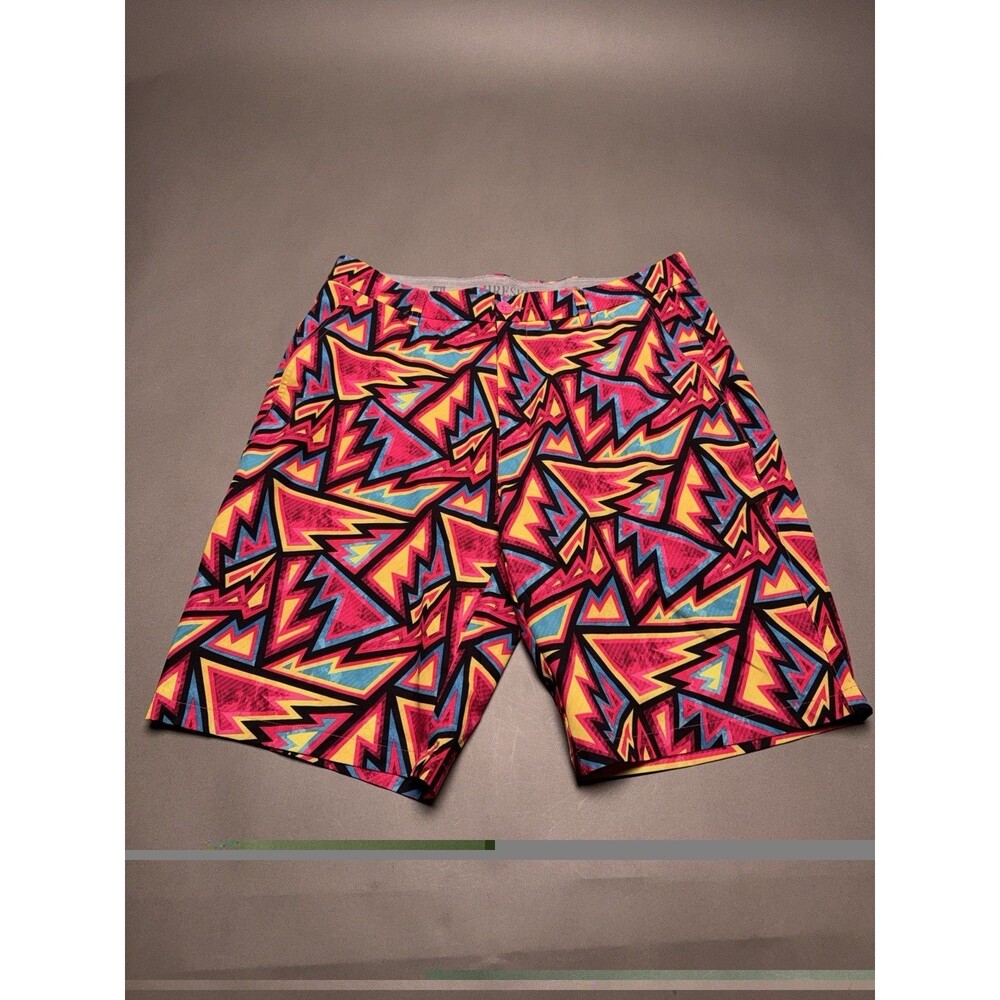 Hreski Golf Shorts Mens 34 Abstract Geometric All Over Print 11"Stretch Pockets